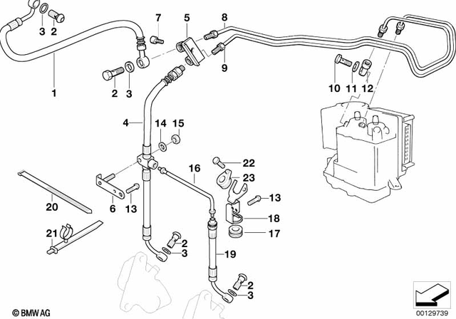 34327651873 - Brakes: Brake Hose - L=440Mm for BMW-Motorrad Image