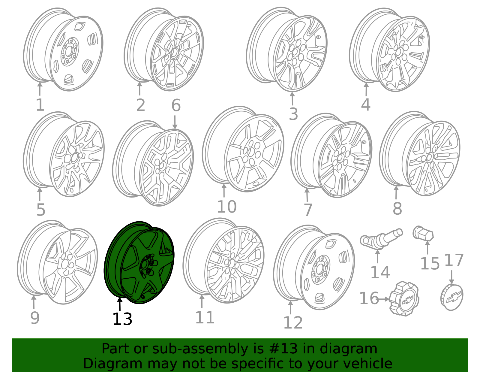 2019-2022 GM Wheel, Alloy 84209638 | Courtesy Parts