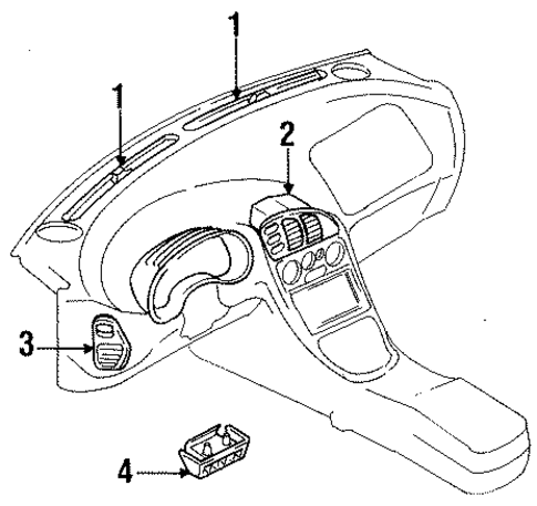Air Outlet Grilles for 1996 Mitsubishi Eclipse #0