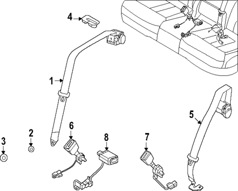 Rear Seat Belts for 2023 Land Rover Range Rover Sport #0