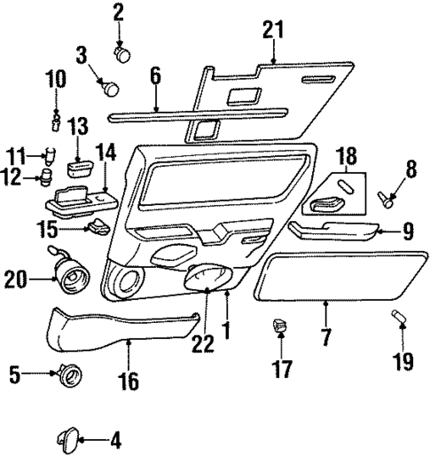 Interior Trim - Rear Door for 1997 Oldsmobile Aurora #0