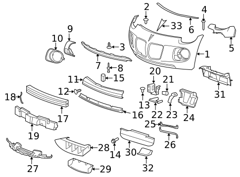 Bumper & Components - Front for 2009 Pontiac Solstice #0