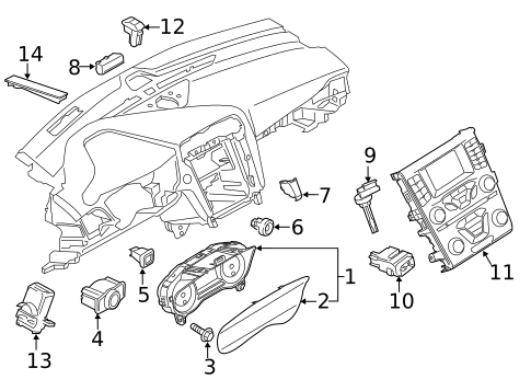 Cluster & Switches for 2017 Ford Fusion #0