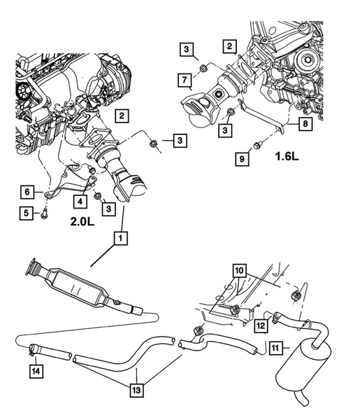 Exhaust System for 2003 Chrysler PT Cruiser #0