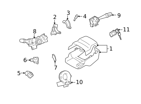 Shroud, Switches & Levers for 2009 Scion xD #0