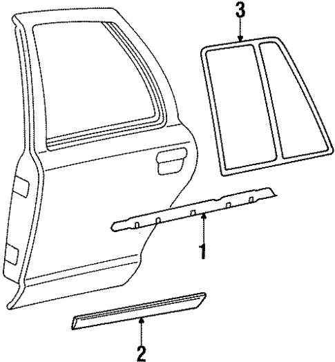 Exterior Trim - Rear Door for 1998 Mercury Grand Marquis #0