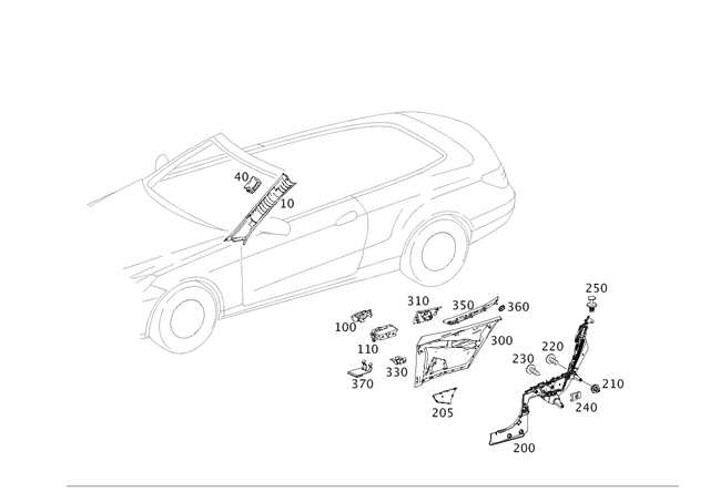 2076903125 - Covering and Lining: Trim, a-Pillar for Mercedes-Benz: E550 Image image