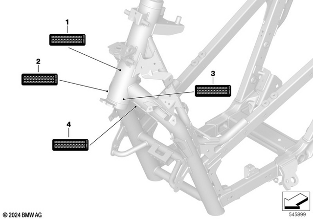 71245B5D616 - Parts and Accessories for Engine / Chassis: Type Plate - Usa for BMW-Motorrad Image image