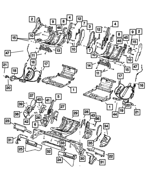 Rear Seats and Attaching Parts for 2007 Jeep Commander #0