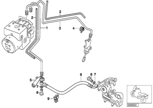 34327651133 - : Rear Brake Pipe, Inlet for BMW-Motorrad Image
