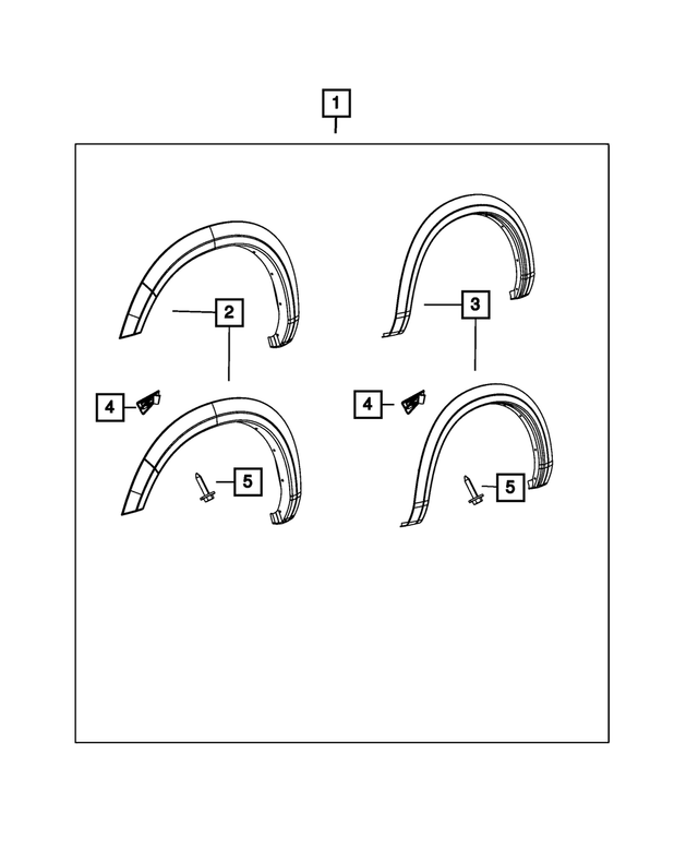 1FV88TZZAE - Mopar Accessories - Component Parts: Wheel Opening Flare Molding, Right for Mopar Image
