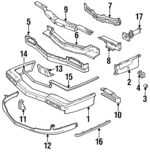 25550505 - Body: Bumper Cover for Cadillac: 60 Special, DeVille, Fleetwood Image