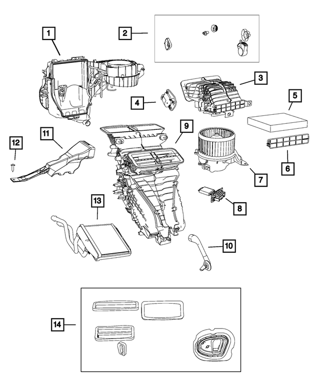 68270226AA - : A/C And Heater Housing for Mopar Image