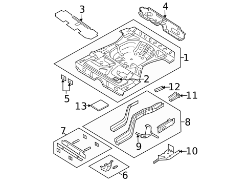 Rear Floor & Rails for 2003 Dodge Neon #0