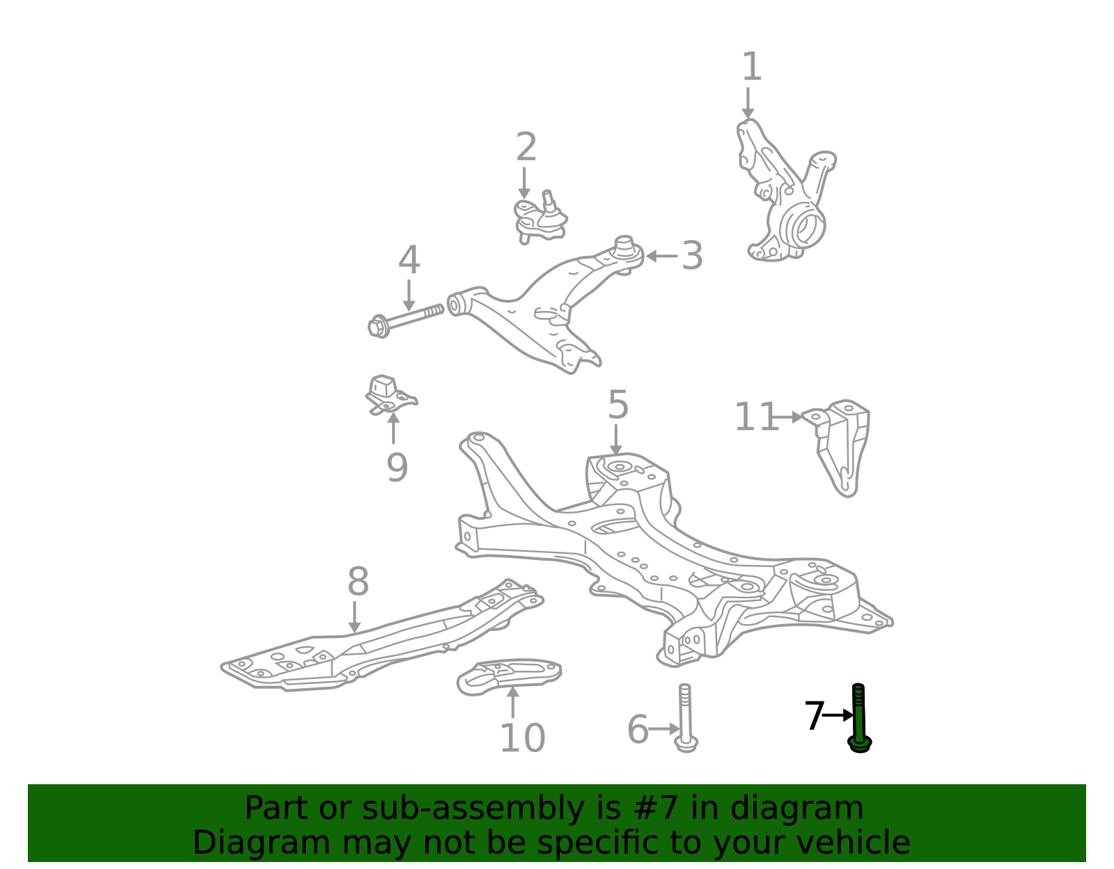 2004-2013 Toyota Engine Cradle Rear Bolt 90119-14125 | Frontier Toyota