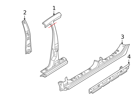 Center Pillar & Rocker for 2005 Mitsubishi Outlander #0