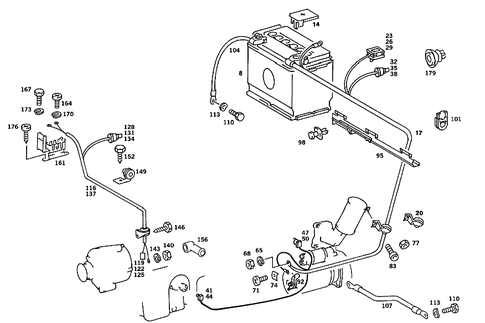 Battery, Starter/Alternator Cable for 1991 Mercedes-Benz 190E #6