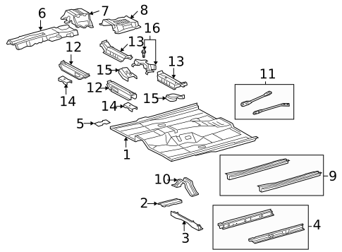 Floor & Rails for 2007 Lexus ES350 #0