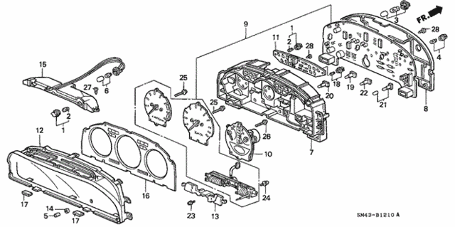 Meter Components (Nippon Seiki) for 1993 Honda Accord #0