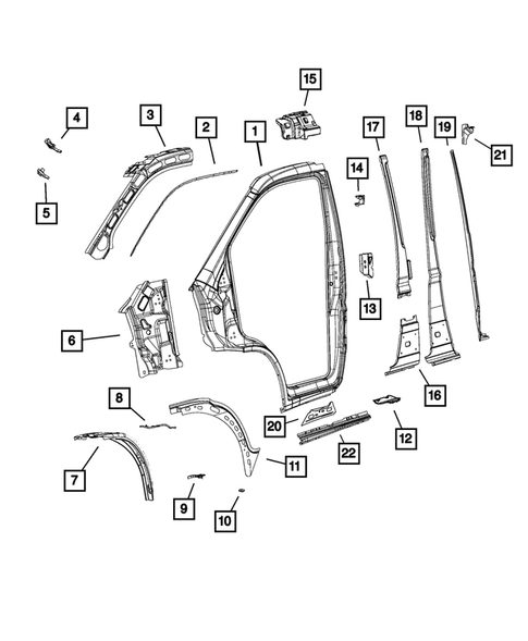 Aperture Panel and Pillar Supports for 2016 Ram ProMaster 1500 #6