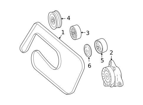 Belts & Pulleys for 2007 Mercedes-Benz CLK63 AMG #0