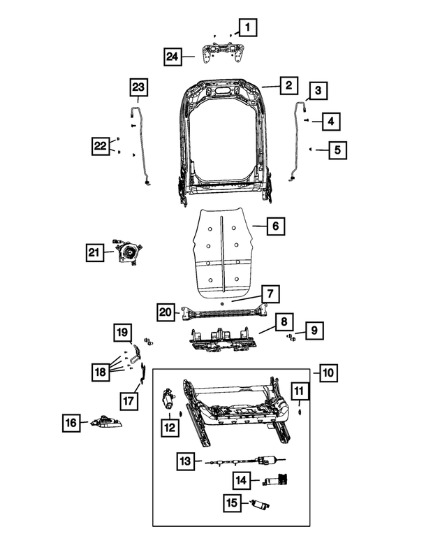 68376555AA - Interior Trim: Front Seat Back Frame for Mopar Image