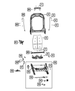 68376555AB - Interior Trim: Front Seat Back Frame for Jeep: Grand Cherokee, Grand Cherokee L, Grand Wagoneer, Wagoneer Image