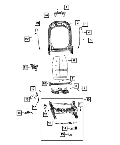 Front Seats - Adjusters, Recliners, Shields and Risers for 2022 Jeep Grand Cherokee #3