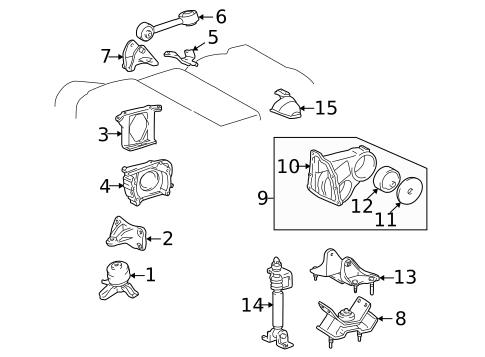 Engine & Trans Mounting for 2000 Toyota Solara #2