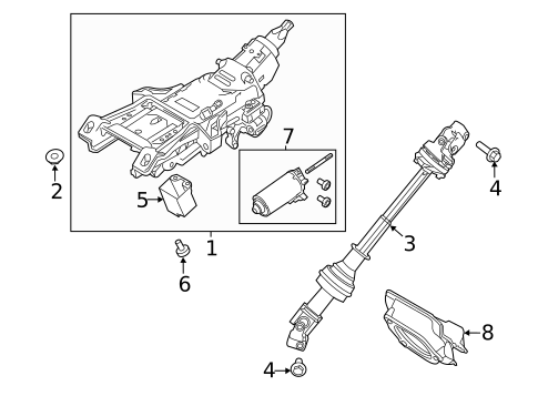 Steering Column Assembly for 2019 Ford Flex #0
