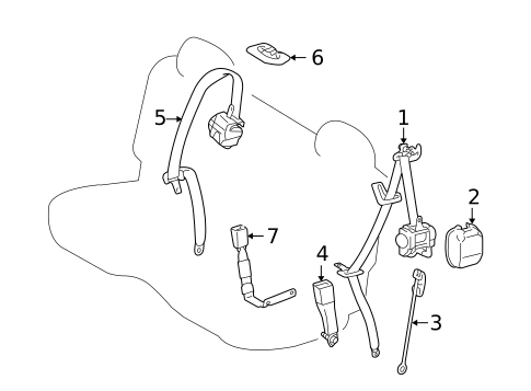Rear Seat Belts for 2010 Lexus RX450h #0