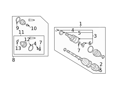 Drive Axles for 2005 Pontiac Vibe #3