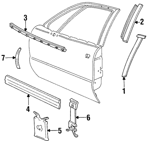 Exterior Trim - Front Door for 1993 Buick LeSabre #0