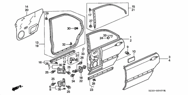 Rear Door Panels for 1999 Acura RL #0