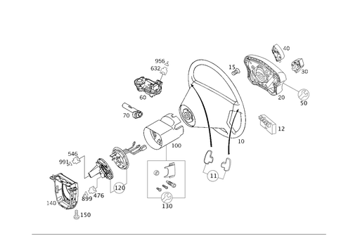 Steering Wheel and Steering Wheel Lock for 2005 Mercedes-Benz CLK500 #0