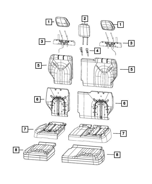 5ZA111A3AC - Interior Trim: Third Row Headrest for Mopar Image image