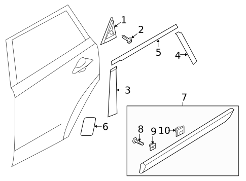 Exterior Trim - Rear Door for 2017 Kia Niro #0
