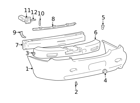 Bumper & Components - Rear for 2001 Hyundai Sonata #0
