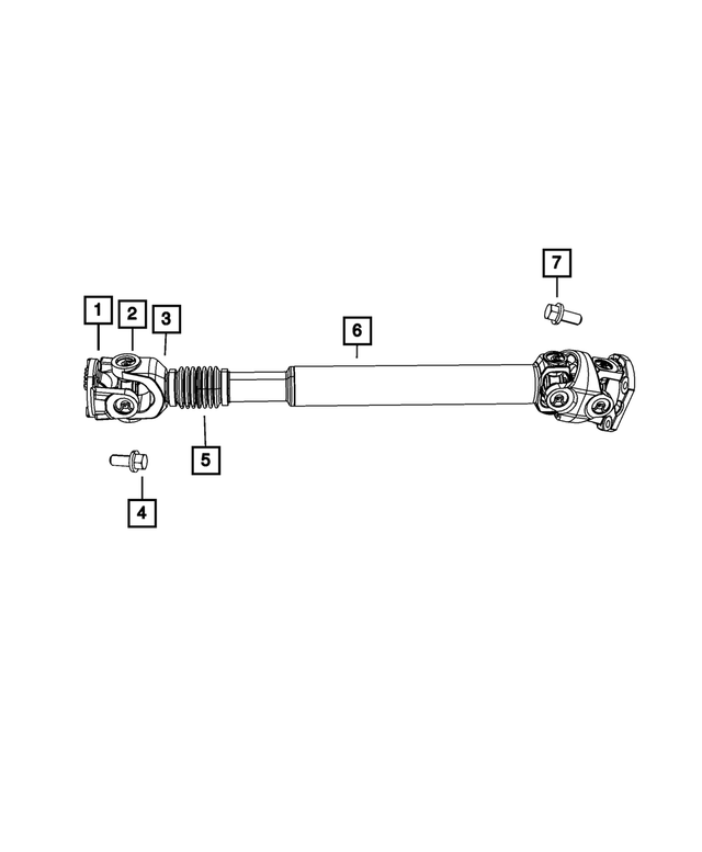 2AMD7351AA - Front Axle; American Axle 235 MM Single Rear Wheel; Differential and Drive Line: U-joint Kit, Value Line for Mopar Image