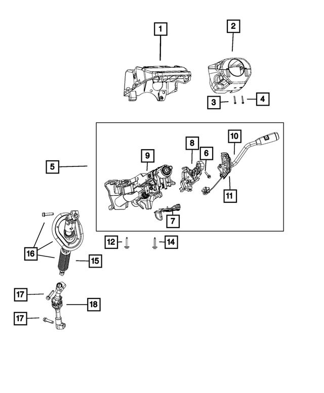 1GD32DX9AC - Steering: Steering Column Shroud for Mopar Image image