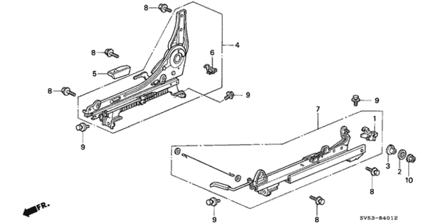 Front Seat Components (3) for 1995 Honda Accord #0