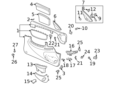 Interior Trim - Front Door for 2004 Oldsmobile Alero #0