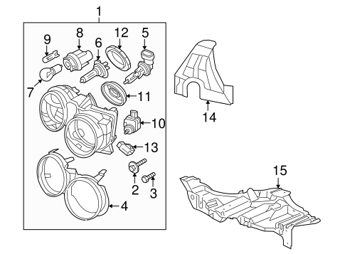 新政 S-type Headlamp Components for 2005 Jaguar S-Type | OEM Parts Online