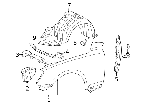 Fender & Components for 2003 Lexus SC430 #0