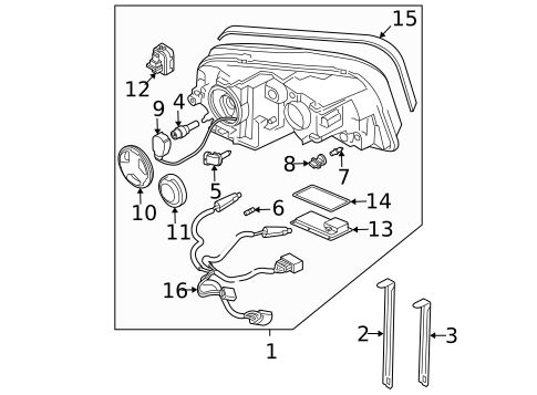 Headlamp Components for 2003 Volvo XC90 #0