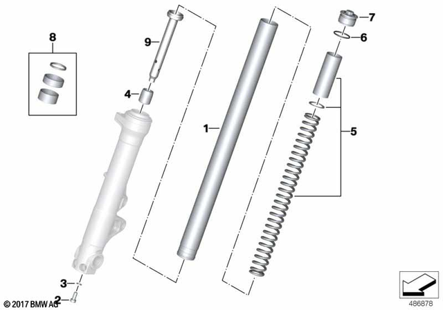 31428562011 - Front Axle, Front Suspension: Stanchion -  for BMW-Motorrad Image