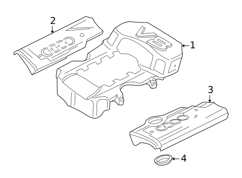 Engine Appearance Cover for 2003 Audi A8 Quattro #0