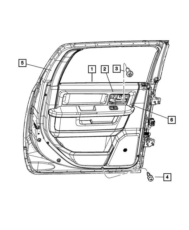 1TT131DVAB - Interior Trim: Rear Door Trim Panel, Left for Mopar Image