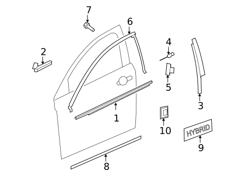 Exterior Trim - Front Door for 2008 Saturn Aura #0