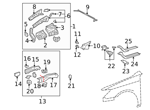Structural Components & Rails for 2007 Lexus ES350 #0
